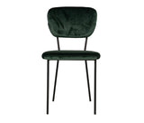 Benzara Fabric Curved Back Dining Chair with Metal Tubular Legs, Set of 2, Green - BM219299 BM219299 Green Metal and Fabric BM219299