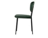 Benzara Fabric Curved Back Dining Chair with Metal Tubular Legs, Set of 2, Green - BM219299 BM219299 Green Metal and Fabric BM219299