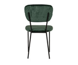 Benzara Fabric Curved Back Dining Chair with Metal Tubular Legs, Set of 2, Green - BM219299 BM219299 Green Metal and Fabric BM219299