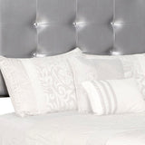 Benzara Fabric Upholstered Wooden Headboard with Button Tufting, Gray BM219447 Gray Wood and Fabric BM219447