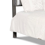 Benzara Fabric Upholstered Wooden Headboard with Button Tufting, Gray BM219447 Gray Wood and Fabric BM219447