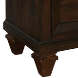 Benzara Wooden Nightstand with Tapered Block Legs and Natural Grain Texture, Brown BM219467 Brown Wood BM219467