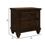 Benzara Wooden Nightstand with Tapered Block Legs and Natural Grain Texture, Brown BM219467 Brown Wood BM219467