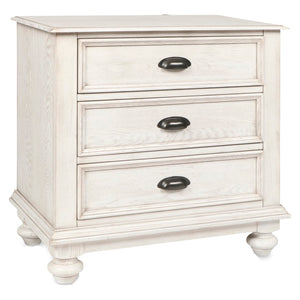 Benzara Wooden Nightstand with Bun Feet and Natural Grain Texture, Beige BM219470 Beige Wood BM219470