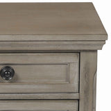 Benzara Wooden Nightstand with Metal Knobs and Natural Grain Texture, Beige BM219474 Beige Wood BM219474