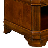 Benzara Wooden End Table with Open Shelf and Bracket Legs, Brown BM219480 Brown Wood BM219480