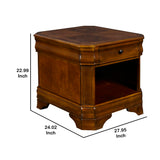 Benzara Wooden End Table with Open Shelf and Bracket Legs, Brown BM219480 Brown Wood BM219480