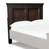 Benzara Transitional Wooden Headboard with Molded Details, Brown BM219482 Brown Wood BM219482