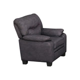Fabric Upholstered Chair with Pillow Top Armrests and Padded Seating, Gray