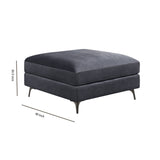 Benzara Fabric Upholstered Square Ottoman with Metal Bracket Legs, Gray BM219562 Gray Solid Wood and Fabric BM219562