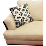 Benzara 18 x 18 Geometric and Fringe Accent Pillow Cover, Black and White BM219710 Black and White Fabric BM219710