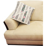 Benzara 18 x 18 Cotton Accent Pillow Cover with Block Print, White and Black BM219712 Black and White Fabric BM219712