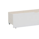 Benzara Underbed Storage Wooden Box with Caster Wheels, Set of 2, White BM219728 White Solid Wood and Veneer BM219728