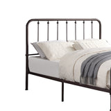 Benzara Industrial Metal Full Bed with Spindle Design, Antique Bronze BM219757 Bronze Metal BM219757