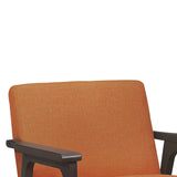 Benzara Fabric Upholstered Accent Chair with Straight Arms, Orange BM219767 Orange Solid Wood and Fabric BM219767