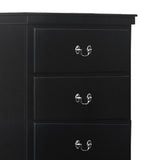 Benzara Transitional Style 5 Drawer Wooden Chest with Sled base, Black BM219808 Black Solid Wood BM219808