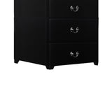 Benzara Transitional Style 5 Drawer Wooden Chest with Sled base, Black BM219808 Black Solid Wood BM219808