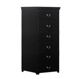 Benzara Transitional Style 5 Drawer Wooden Chest with Sled base, Black BM219808 Black Solid Wood BM219808