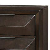 Benzara 2 Drawer Modern Wooden Nightstand with Raised Front Panel, Dark Brown BM219810 Brown Solid Wood and Veneer BM219810