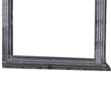 Benzara Traditional Wooden Frame Dresser Mirror with Natural Grain Details, Black BM219843 Black Solid Wood, Mirror, and Veneer BM219843