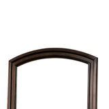 Benzara Transitional Dresser Mirror with Raised Outer Edge and Curved Top, Brown BM219858 Brown Solid Wood, Veneer, and Mirror BM219858