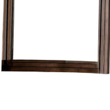 Benzara Transitional Dresser Mirror with Raised Outer Edge and Curved Top, Brown BM219858 Brown Solid Wood, Veneer, and Mirror BM219858