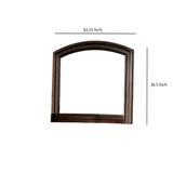 Benzara Transitional Dresser Mirror with Raised Outer Edge and Curved Top, Brown BM219858 Brown Solid Wood, Veneer, and Mirror BM219858