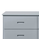 Benzara Transitional Wooden Dresser with 6 Drawers and Recessed Handles, Gray BM219868 Gray Solid Wood and Veneer BM219868