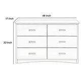 Benzara Transitional Wooden Dresser with 6 Drawers and Recessed Handles, Gray BM219868 Gray Solid Wood and Veneer BM219868