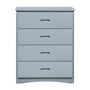 Benzara Transitional Wooden Chest with 4 Drawers and Recessed Handles, Gray BM219870 Gray Solid Wood and Veneer BM219870