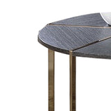 Benzara Modern Round Cocktail Table with Intricate Bottom Details, Black and Gold BM219878 Black and gold Solid Wood and Metal BM219878