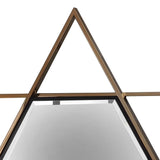 Benzara Hexagon Shaped Wall Mirror with Star Frame, Champagne Gold BM219879 Gold Metal and Mirror BM219879