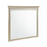 Rectangular Molded Wood Encased Mirror, Champagne Silver