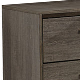 Benzara 2 Drawer Wooden Frame Nightstand with Straight Legs, Gray and Brown BM219894 Gray and Brown Solid Wood, Veneer and Engineered Wood BM219894