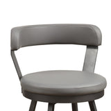 Benzara Leatherette Counter Height Chair with Metal Slanted Legs, Set of 2, Gray BM219931 Gray Metal, Faux leather BM219931