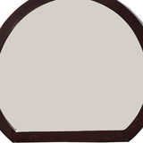 Benzara Transitional Style Curved Wooden Encased Beveled Mirror, Brown BM219977 Brown Solid Wood, Veneer and Mirror BM219977