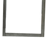 Benzara Wooden Frame Mirror with Shutter Design and Projected Top, Gray BM220006 Gray Solid Wood, Veneer and Mirror BM220006