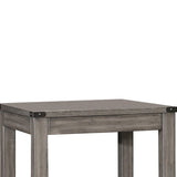 Benzara Wooden End Table with Open Bottom Shelf and Corner Metal Brackets,Gray BM220017 Gray Solid Wood BM220017