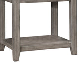 Benzara Wooden End Table with Open Bottom Shelf and Corner Metal Brackets,Gray BM220017 Gray Solid Wood BM220017