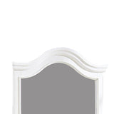 Benzara Transitional Style Wooden Frame Mirror with Molded Camelback Top, White BM220025 White Solid Wood, Veneer and Mirror BM220025