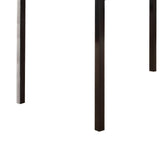 Benzara Faux Marble Top Dining Table with Metal Straight Legs, Brown and Black BM220104 Brown and Black Metal, Faux Marble and Engineered Wood BM220104