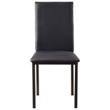 Benzara Slim Leatherette Dining Chair with Straight Metal Legs, Set of 4, Black BM220106 Black Metal and Faux Leather BM220106