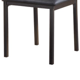 Benzara Slim Leatherette Dining Chair with Straight Metal Legs, Set of 4, Black BM220106 Black Metal and Faux Leather BM220106