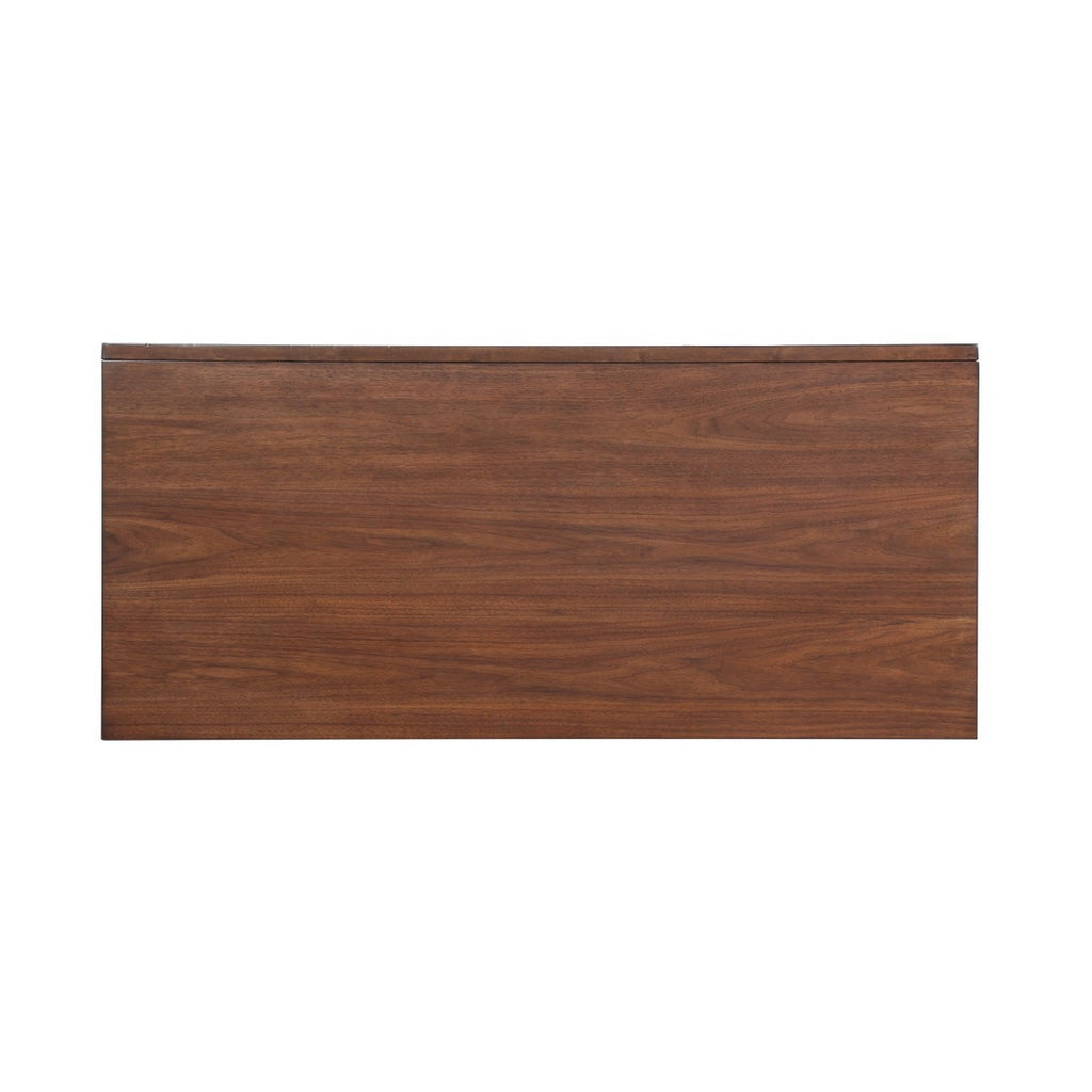 Benzara 3 Drawer Wooden Writing Desk with Splayed Legs, Walnut Brown BM220116 Brown Solid Wood, Veneer and Engineered Wood BM220116