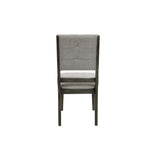 Benzara Open Design Back Fabric Side Chair with Wooden Legs, Set of 2, Gray BM220153 Gray Solid Wood and Fabric BM220153