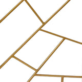 Benzara 3 Panel Metal Frame Screen with Lattice Cut Out Design, Gold BM220189 Gold Metal BM220189