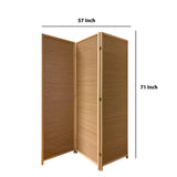 Benzara 3 Panel Bamboo Shade Roll Room Divider, Natural Brown BM220191 Brown Bamboo BM220191