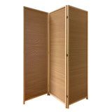 3 Panel Bamboo Shade Roll Room Divider, Natural Brown