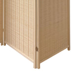 Benzara 3 Panel Bamboo Shade Roll Room Divider, Beige BM220193 Beige Bamboo BM220193