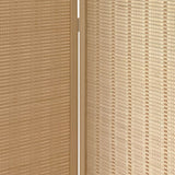 Benzara 3 Panel Bamboo Shade Roll Room Divider, Beige BM220193 Beige Bamboo BM220193